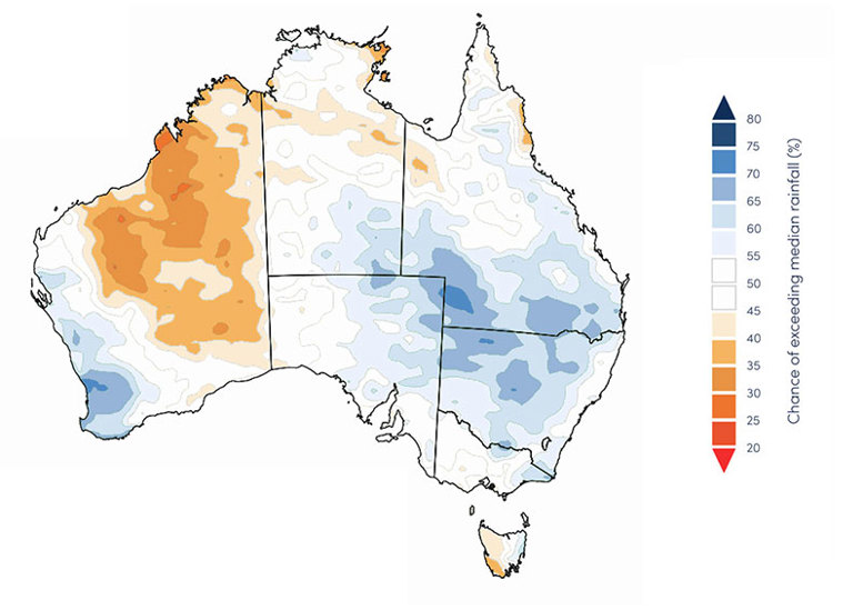 Figure 22. Three-month rainfall outlook (issued 25 July 2024).