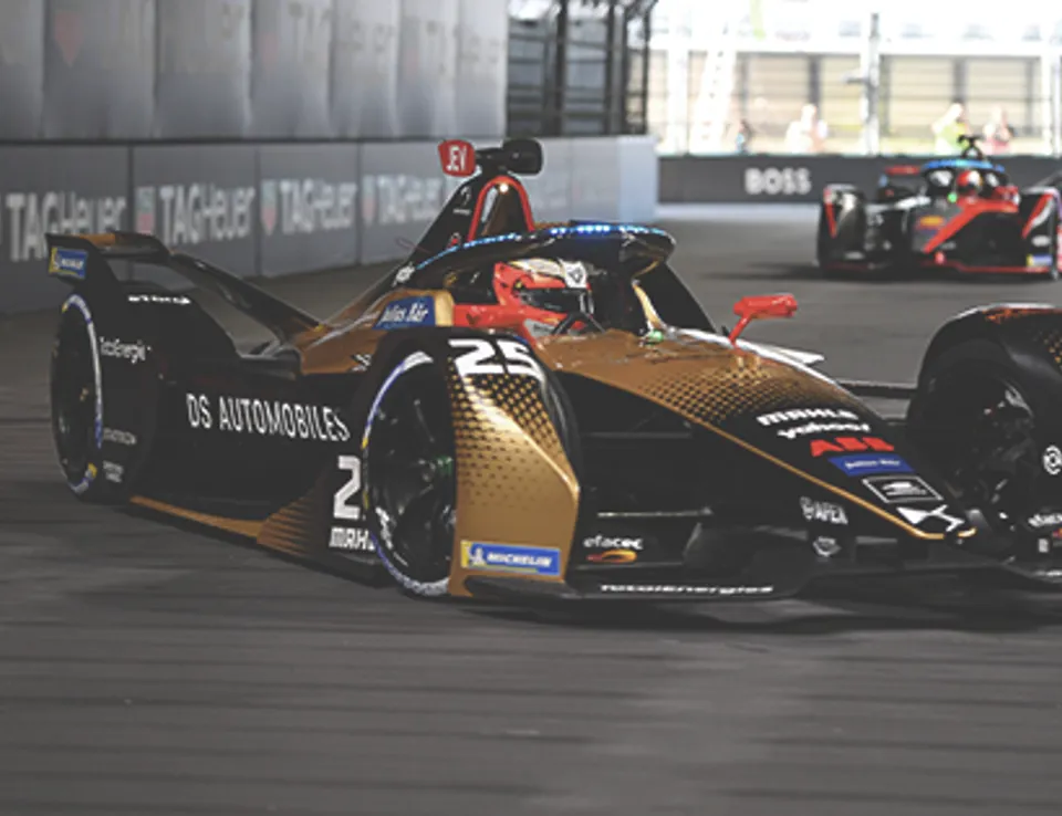 Formula E Car Racing On Track