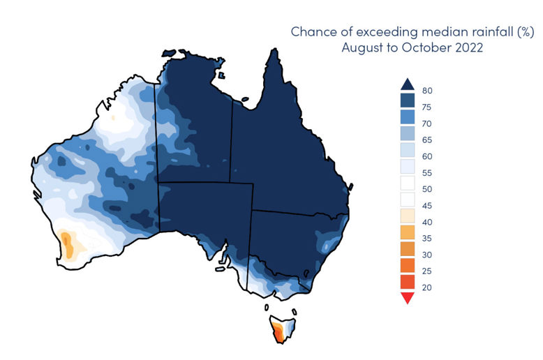 Figure 22. Three-month rainfall outlook (issued 28 July 2022).