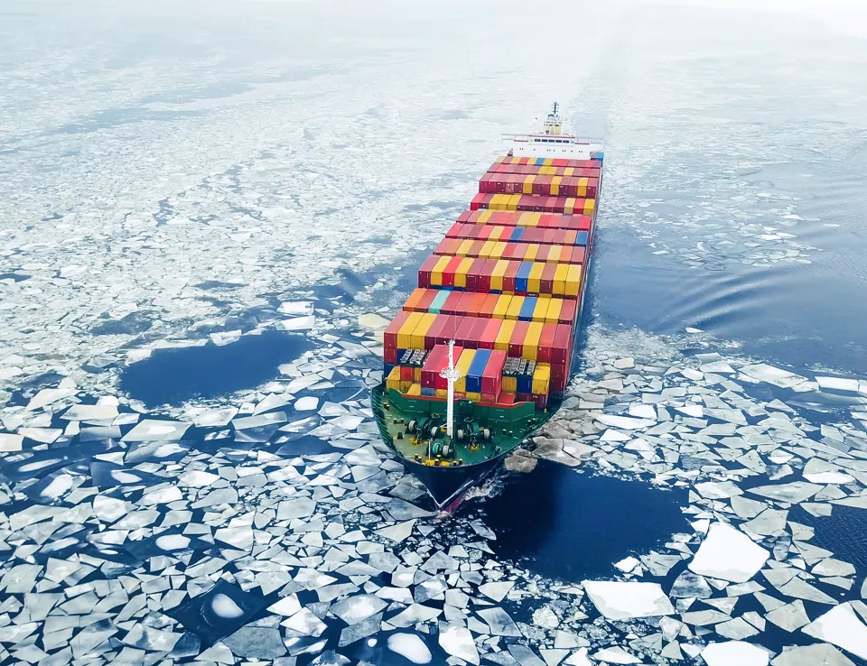 Cargo Ship Sea Ice 1032820936