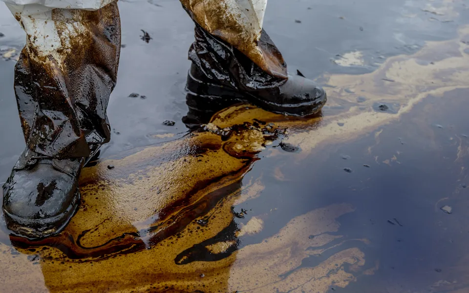Petroleum Spill Mixed With Other Chemical Substances Sea Sand Surface04