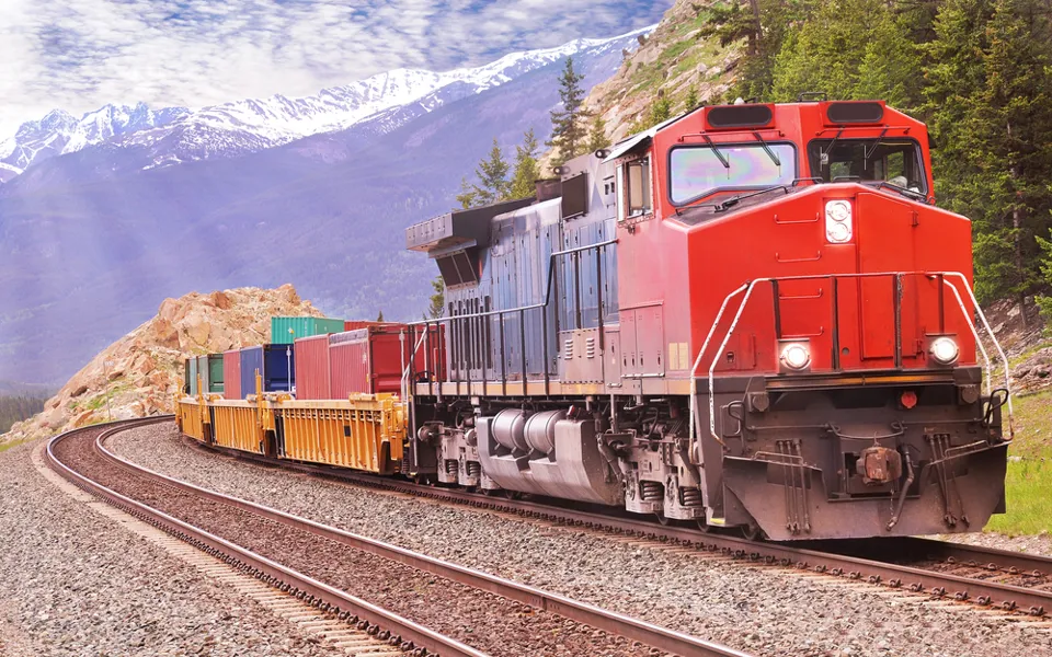 Red Canada freight train 173780111