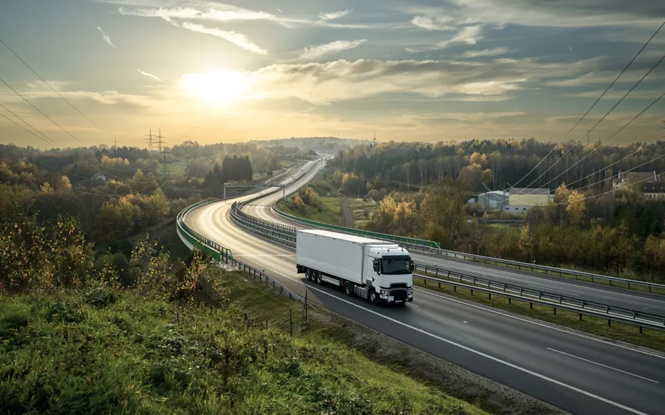 Truck Hgv On Motorway