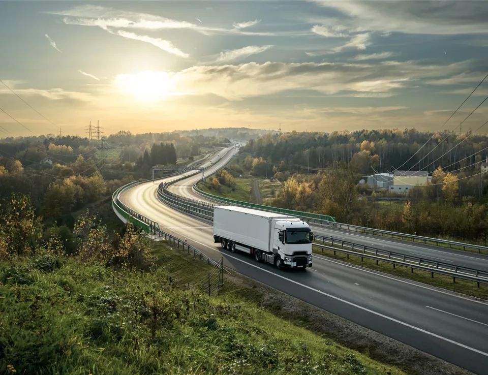 Truck Hgv On Motorway